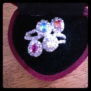 White Gold Multi Stone Ring